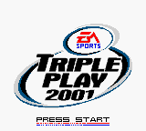 Triple Play 2001 title screen for GameBoy Color